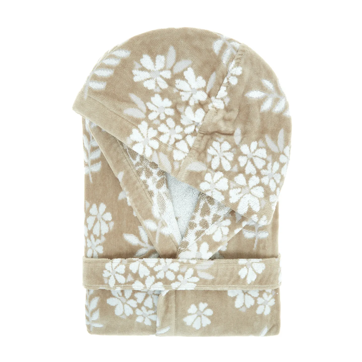 Accappatoio cotone velour motivo floreale Portofino