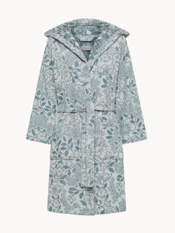 Accappatoio in cotone velour fantasia floreale
