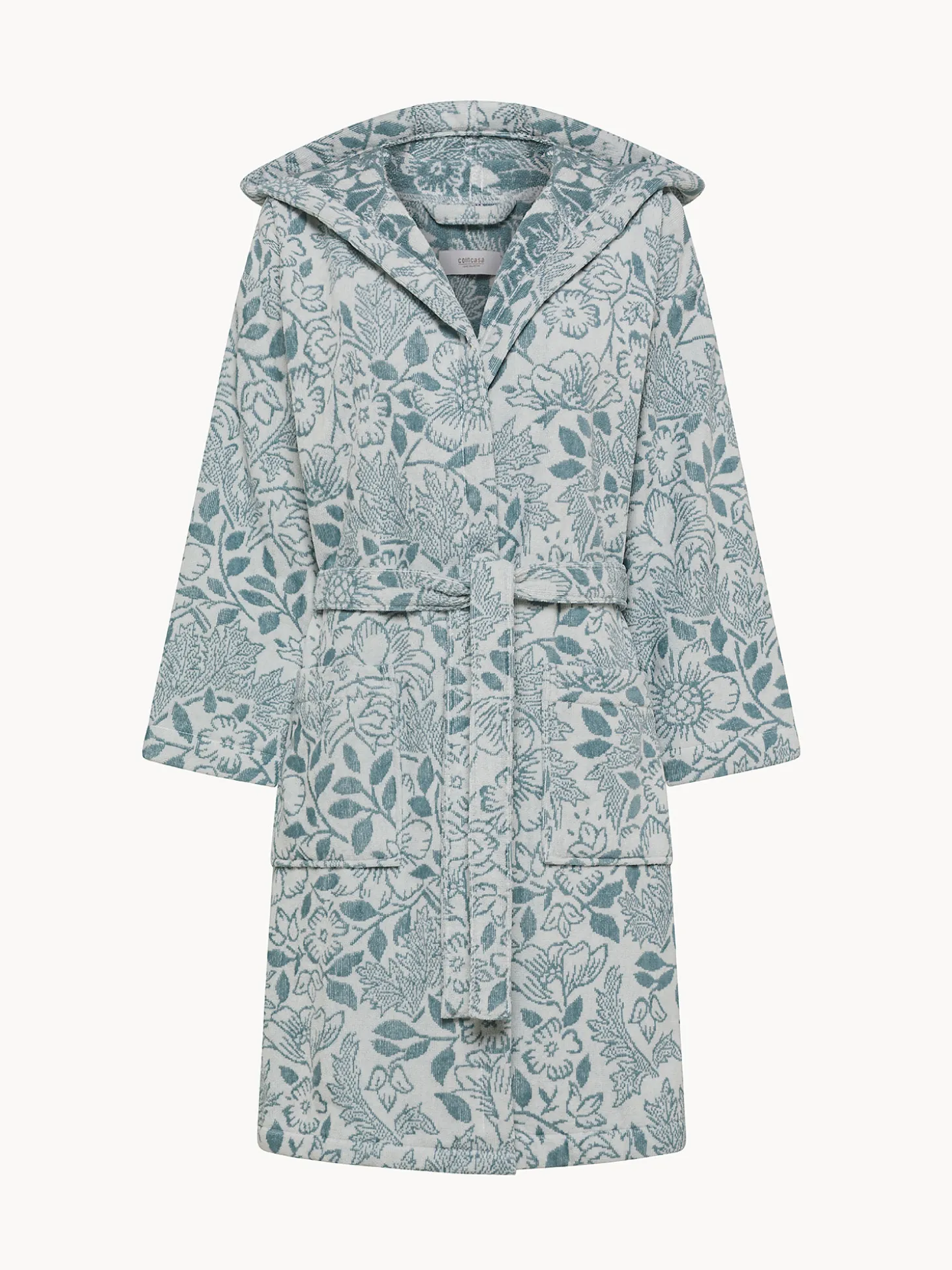 Accappatoio in cotone velour fantasia floreale