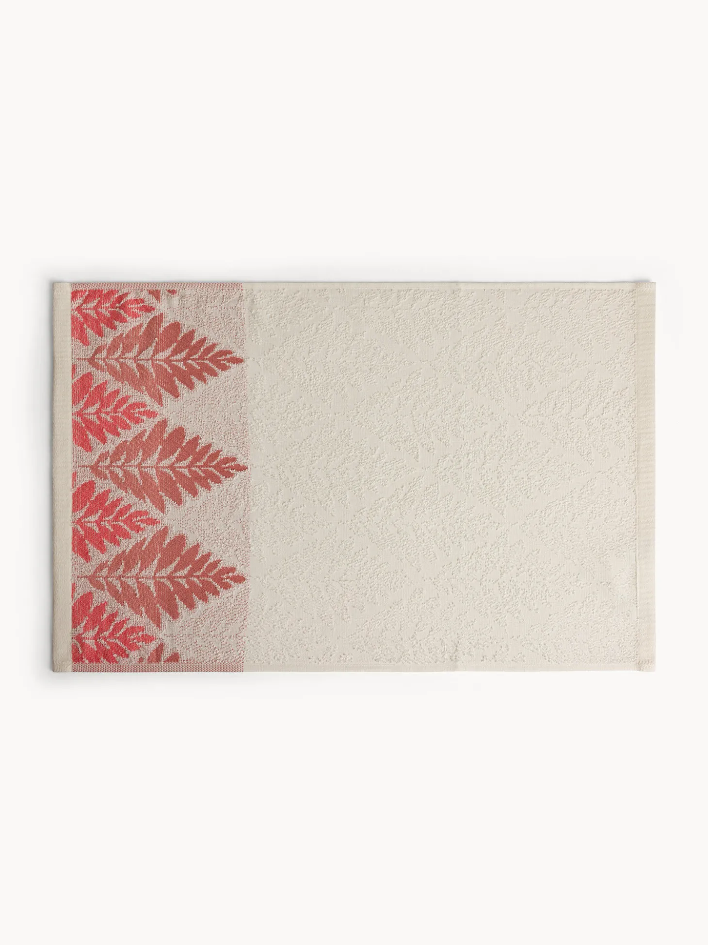 Asciugamano bordo jacquard fantasia foglie