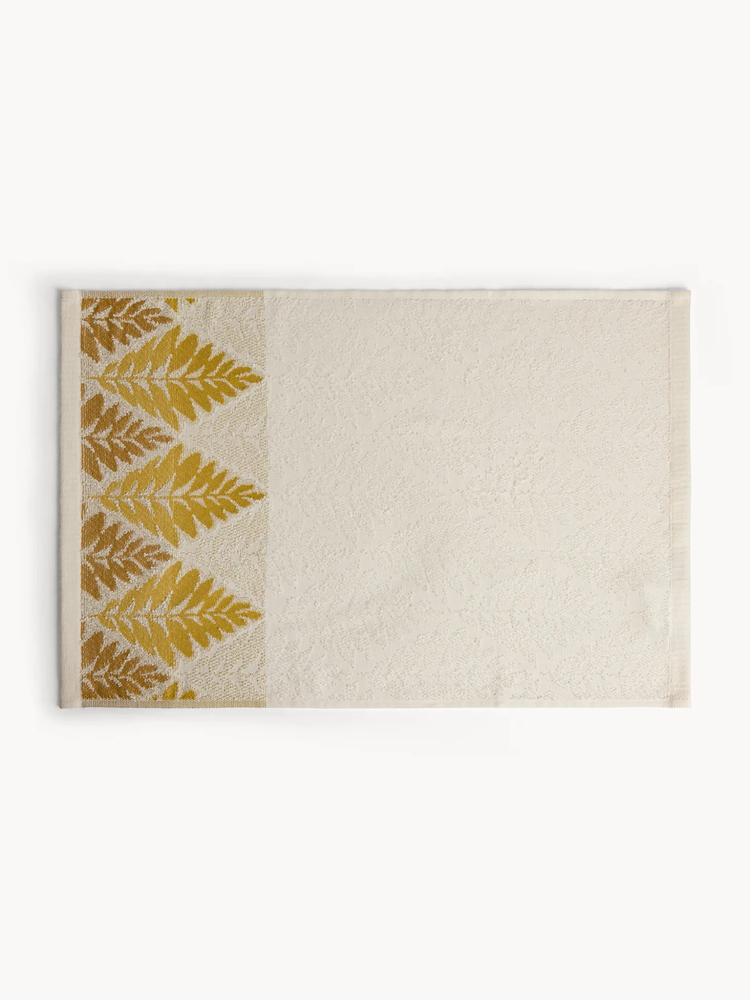 Asciugamano bordo jacquard fantasia foglie