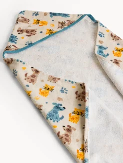 Asciugamano in cotone velour stampa animaletti