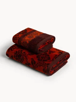 Asciugamano in cotone velour fantasia floreale