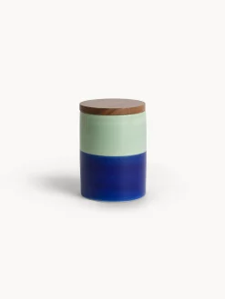 Barattolo in ceramica a righe