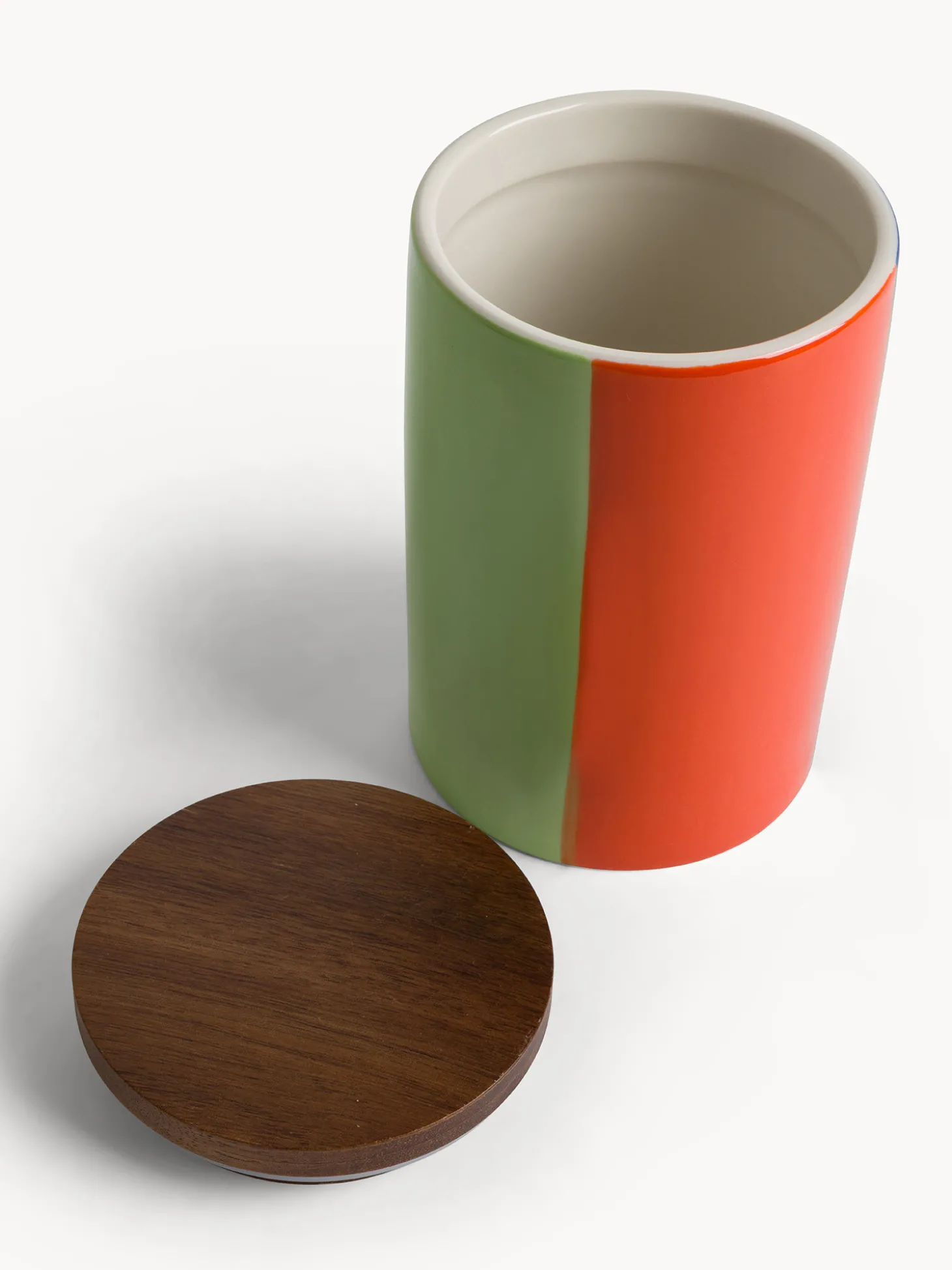 Barattolo in ceramica a righe