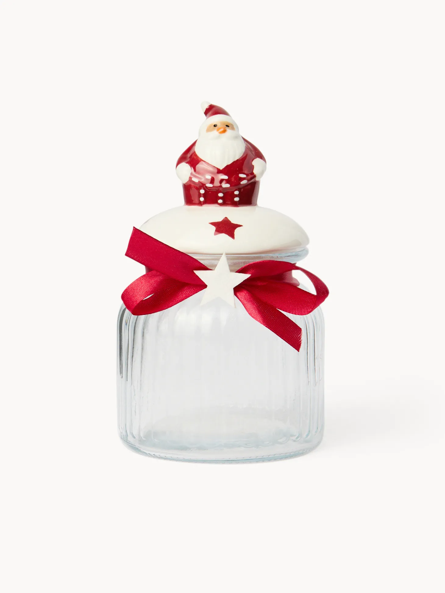 Barattolo in vetro con tappo a Babbo Natale