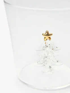 Bicchiere in vetro borosilicato dettaglio alberello