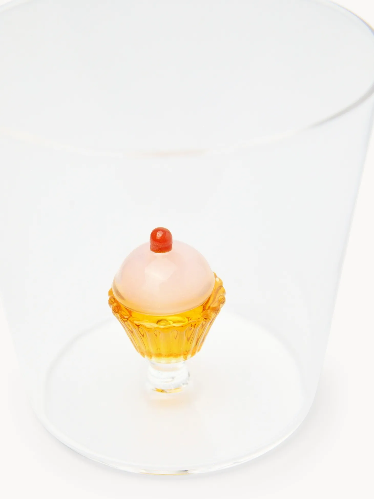 Bicchiere in vetro borosilicato dettaglio cupcake