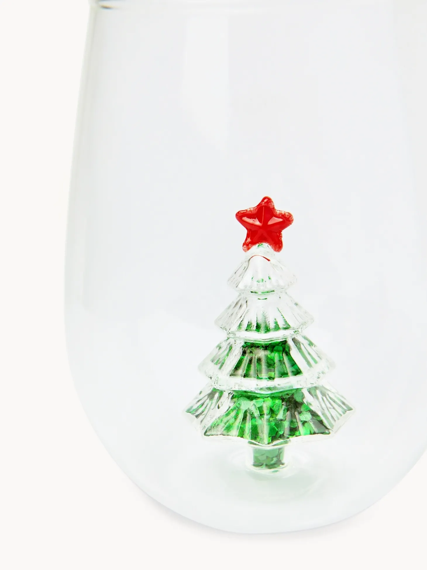 Bicchieri in vetro borosilicato dettaglio alberi paillettes