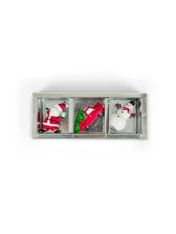 Box 3 mini addobbi albero in porcellana
