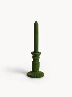 Candela con candeliere in cera