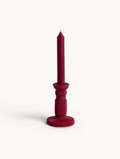 Candela con candeliere in cera