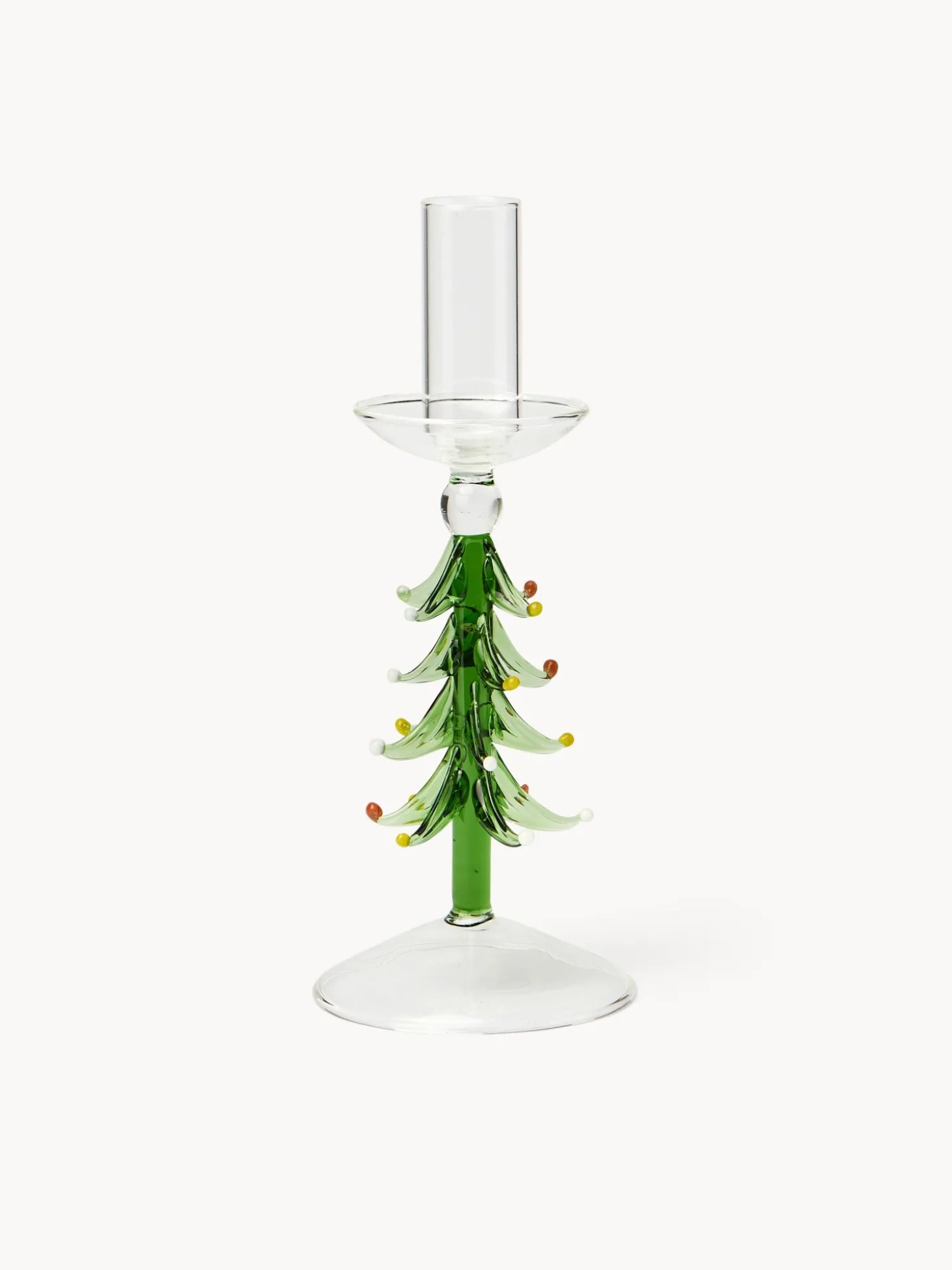 Candeliere in vetro borosilicato decoro albero