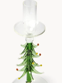 Candeliere in vetro borosilicato decoro albero