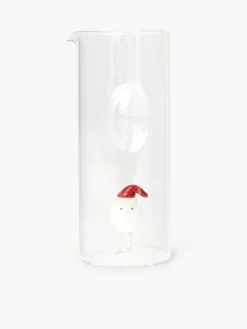 Caraffa in vetro borosilicato dettaglio Babbo Natale