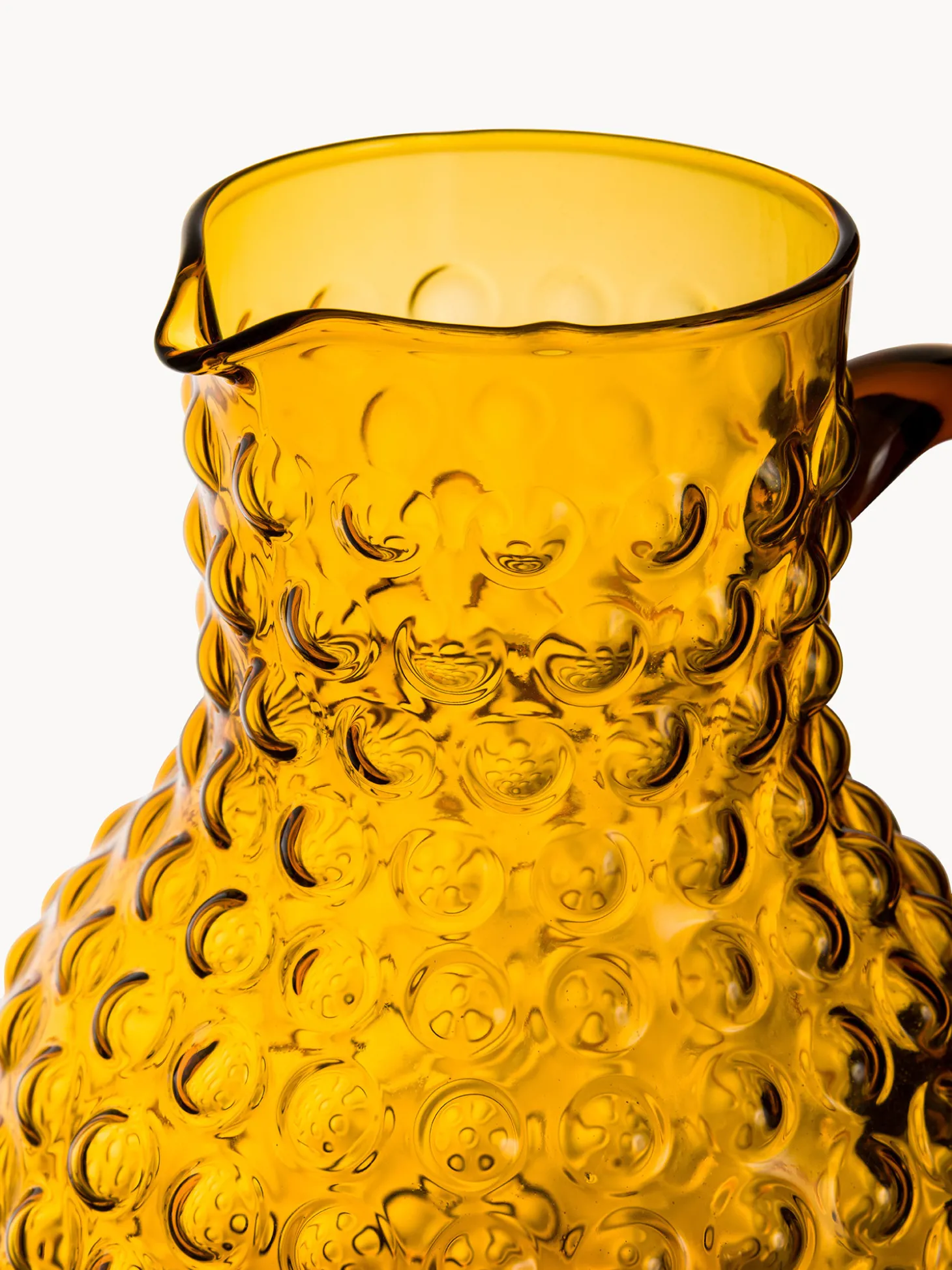 Caraffa in vetro con bolle in rilievo