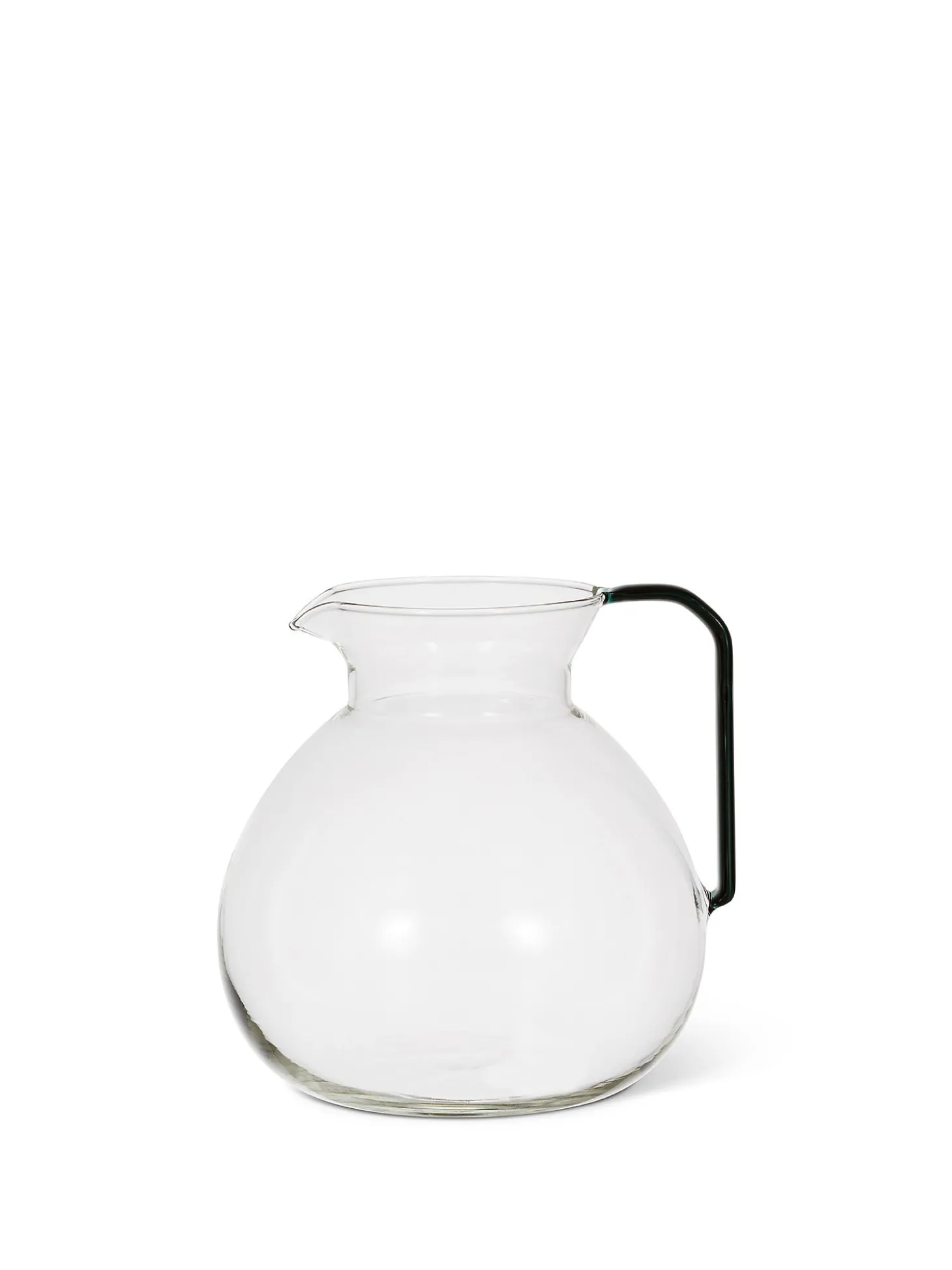 Caraffa tonda vetro borosilicato manico ottanio