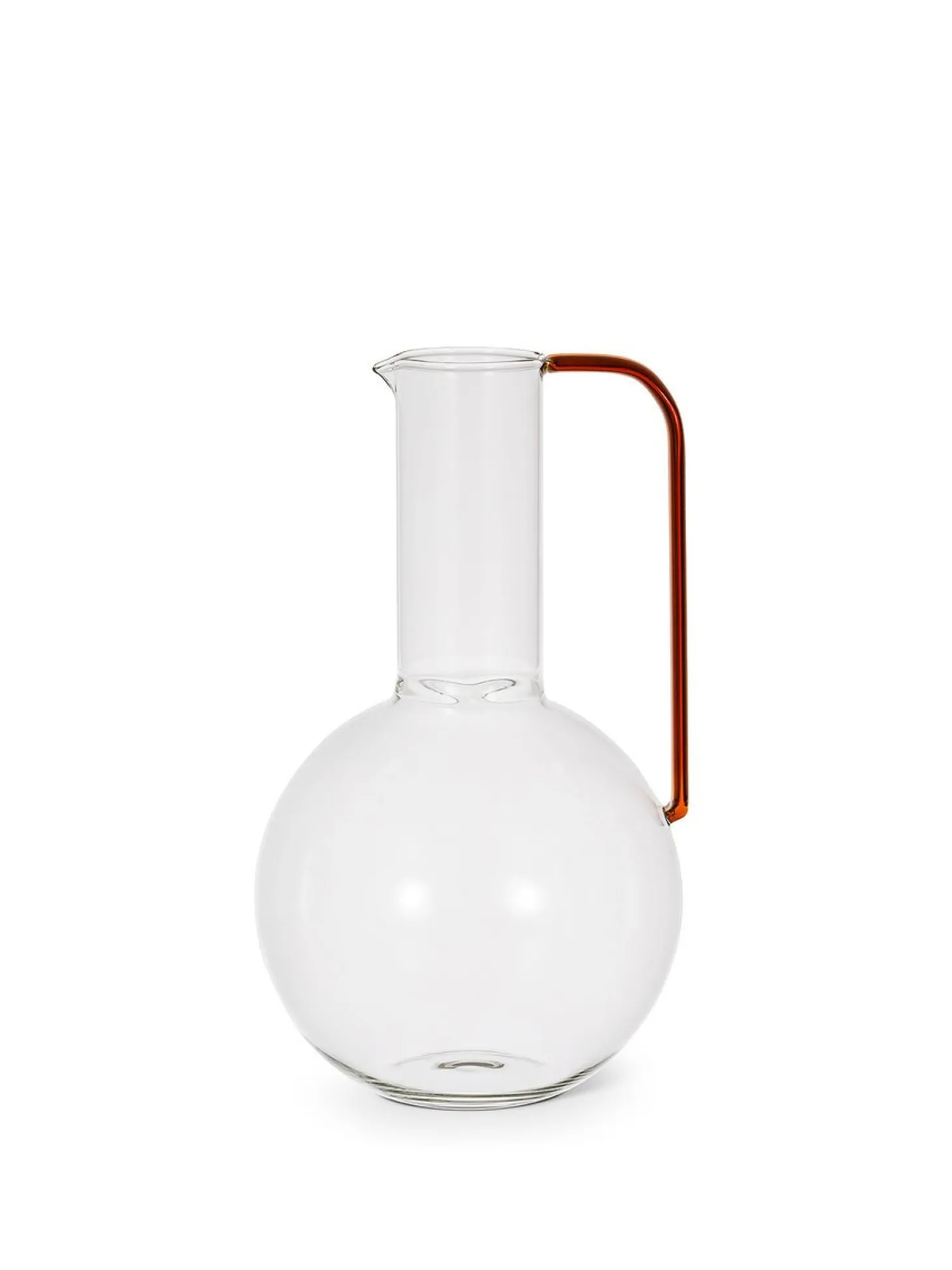 Caraffa vetro borosilicato manico ambra