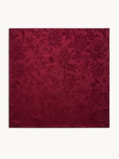 Centrotavola in cotone e lino jacquard motivo floreale