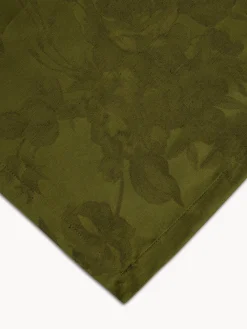 Centrotavola in cotone e lino jacquard motivo floreale