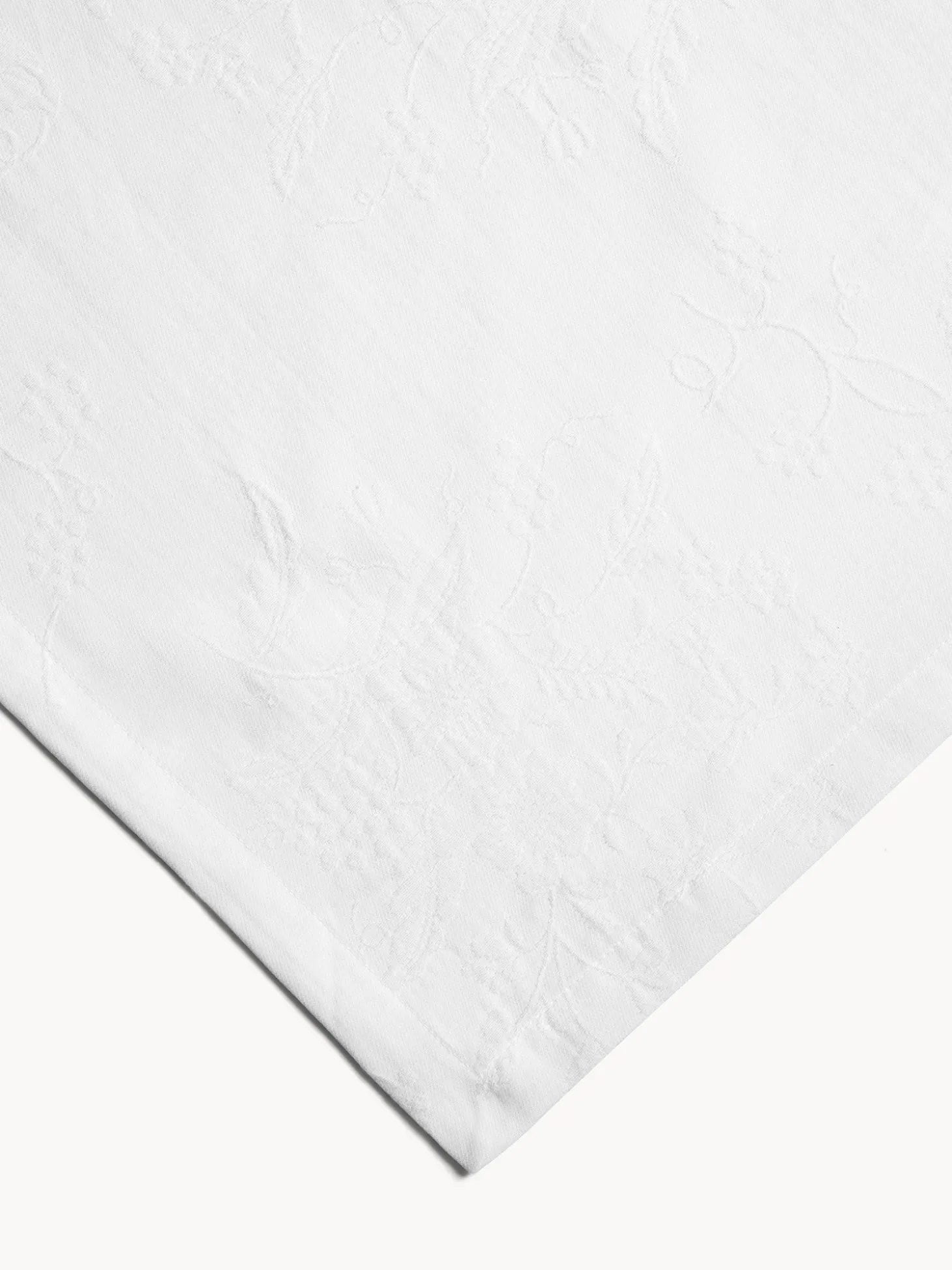 Centrotavola in puro cotone jacquard motivo floreale