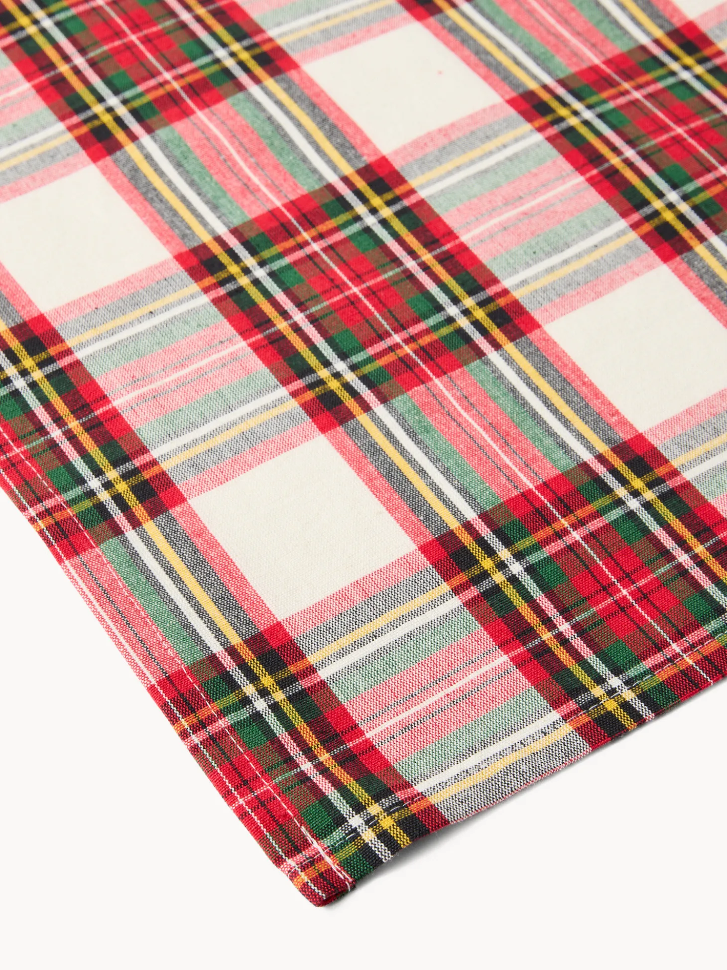 Centrotavola tartan in puro cotone tinto filo
