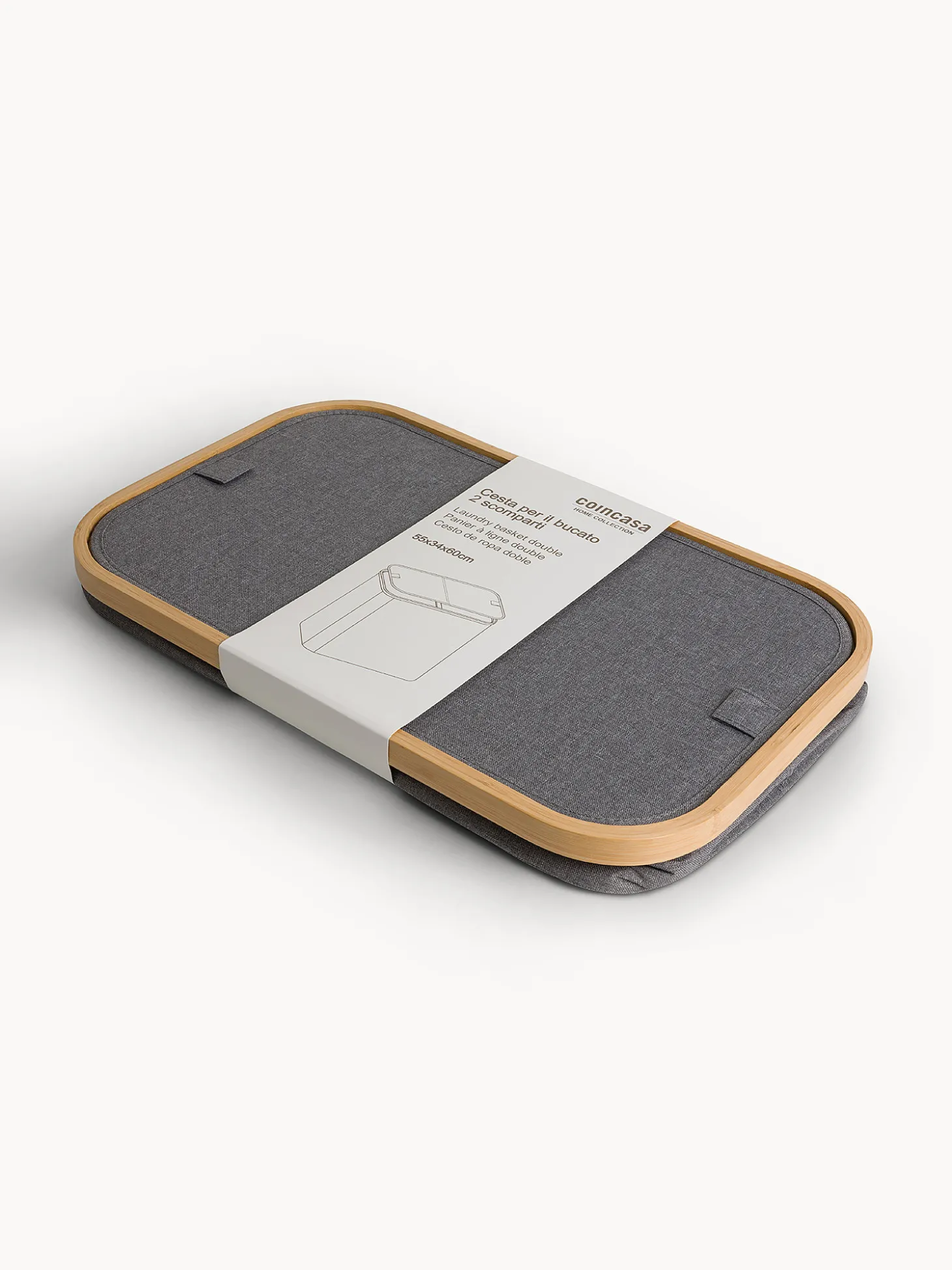 Cesto in bamboo doppio scomparto