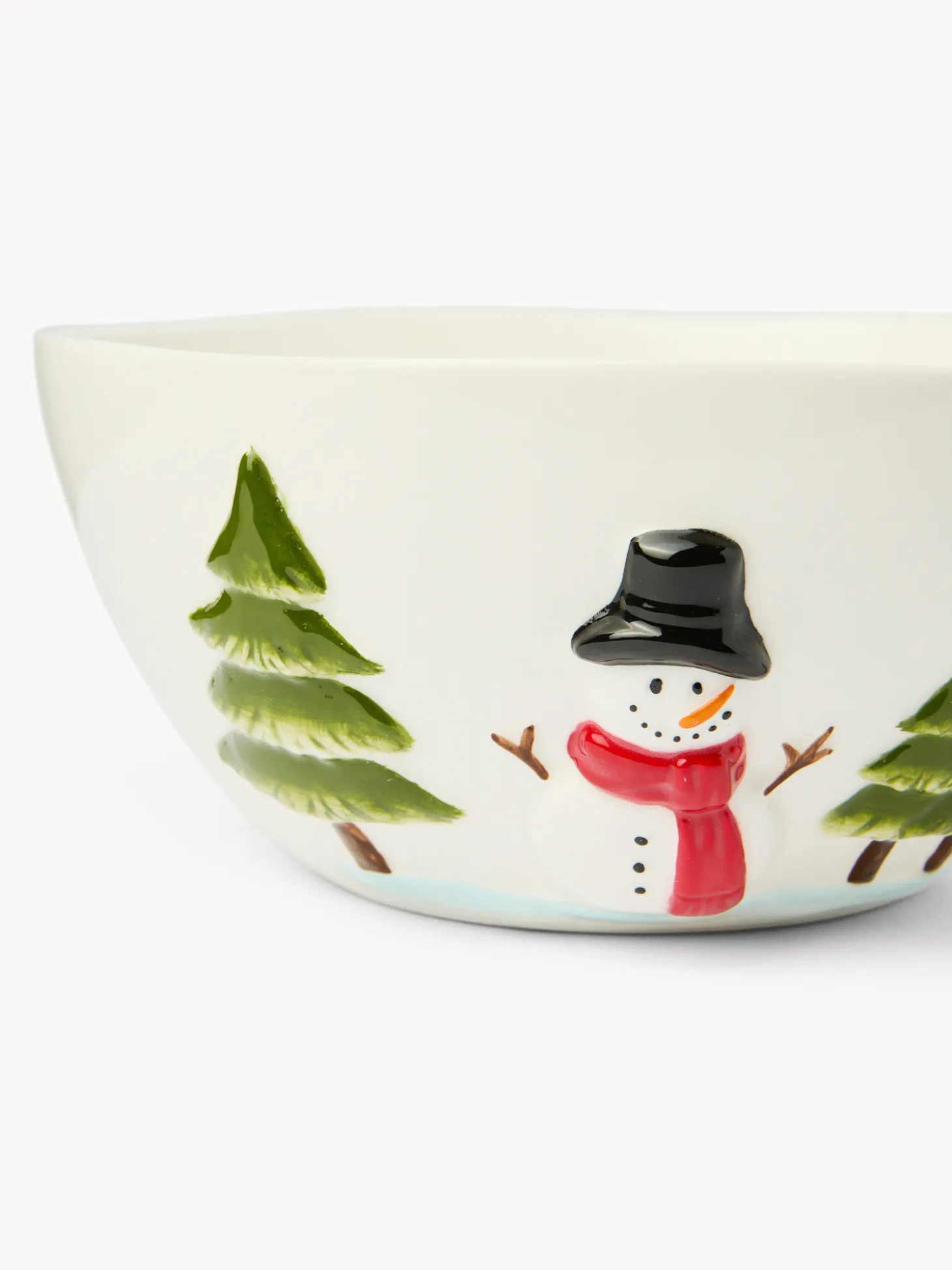 Coppa in ceramica motivo pupazzo di neve