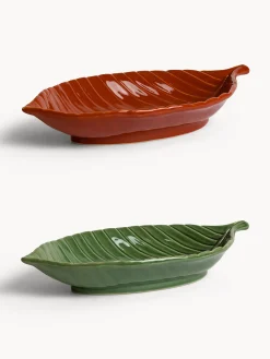 Coppa in stoneware a forma di foglia