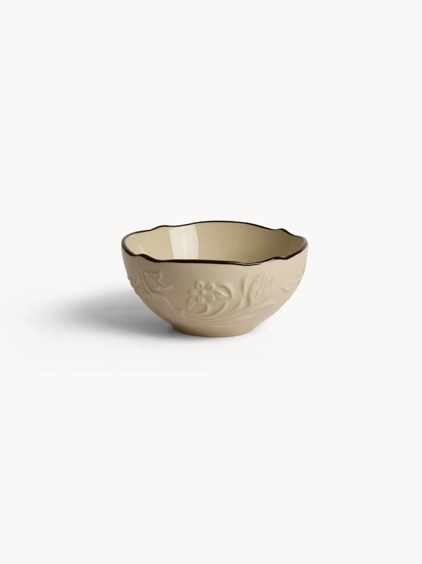 Coppetta in stoneware con filo marrone