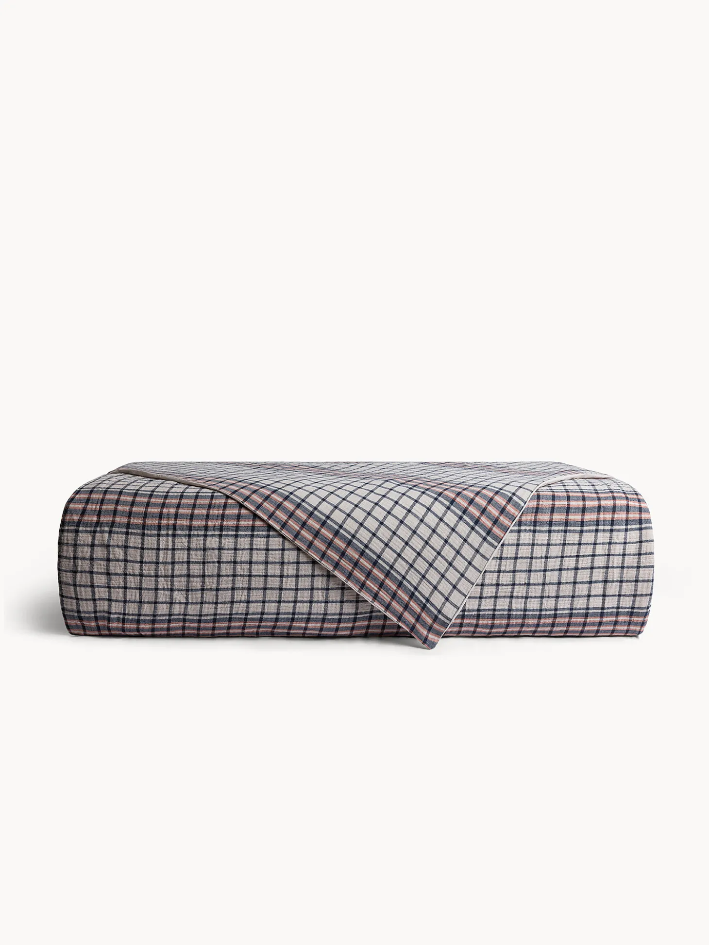 Copripiumino in cotone lavato lavorazione jacquard a quadri