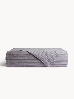 Copripiumino in cotone lavato lavorazione jacquard a righe