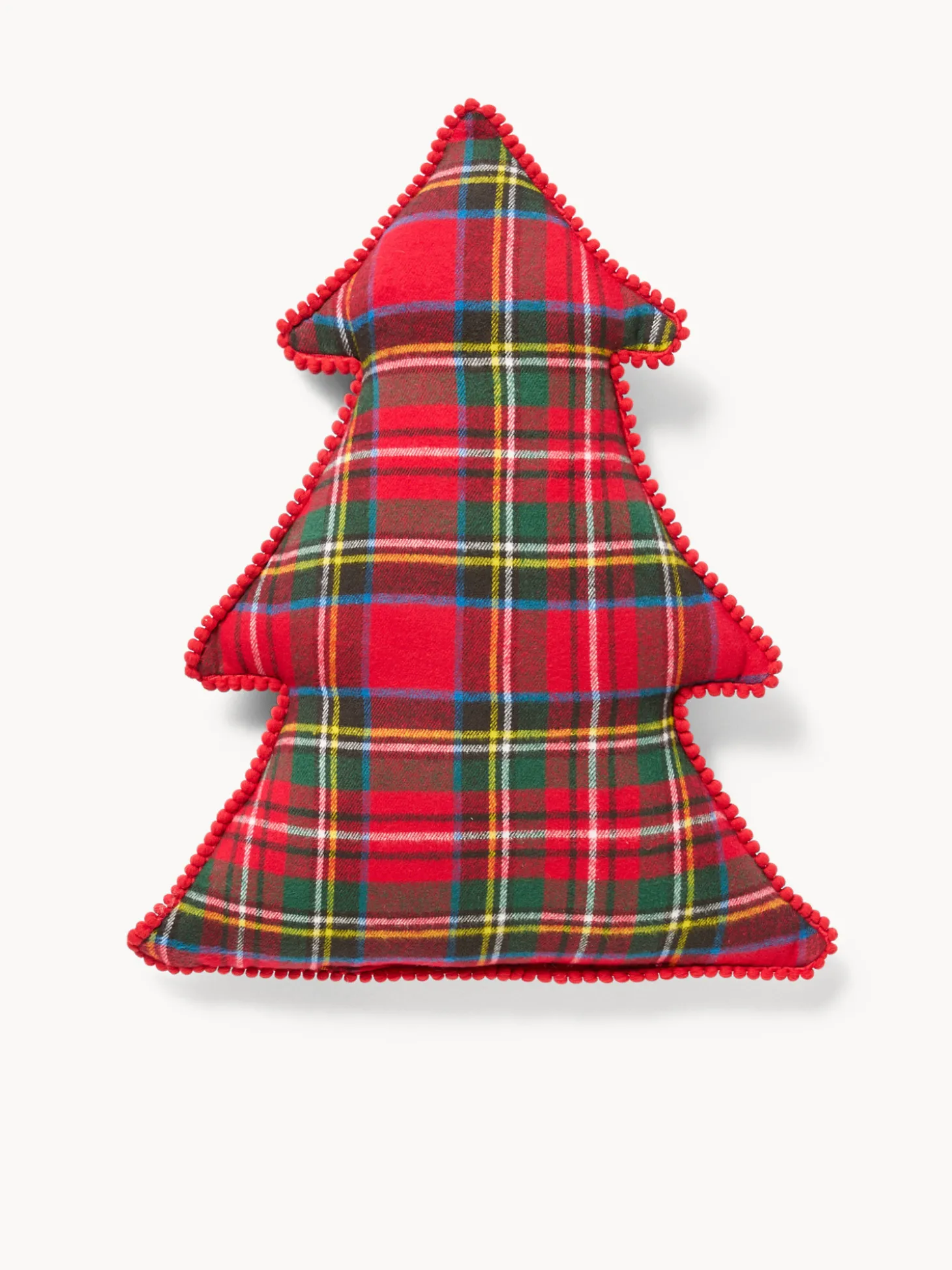 Cuscino a forma di albero di Natale tartan
