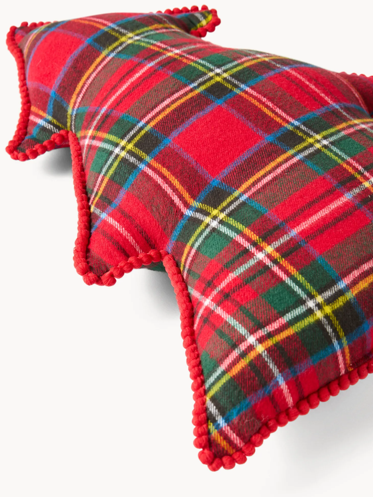 Cuscino a forma di albero di Natale tartan