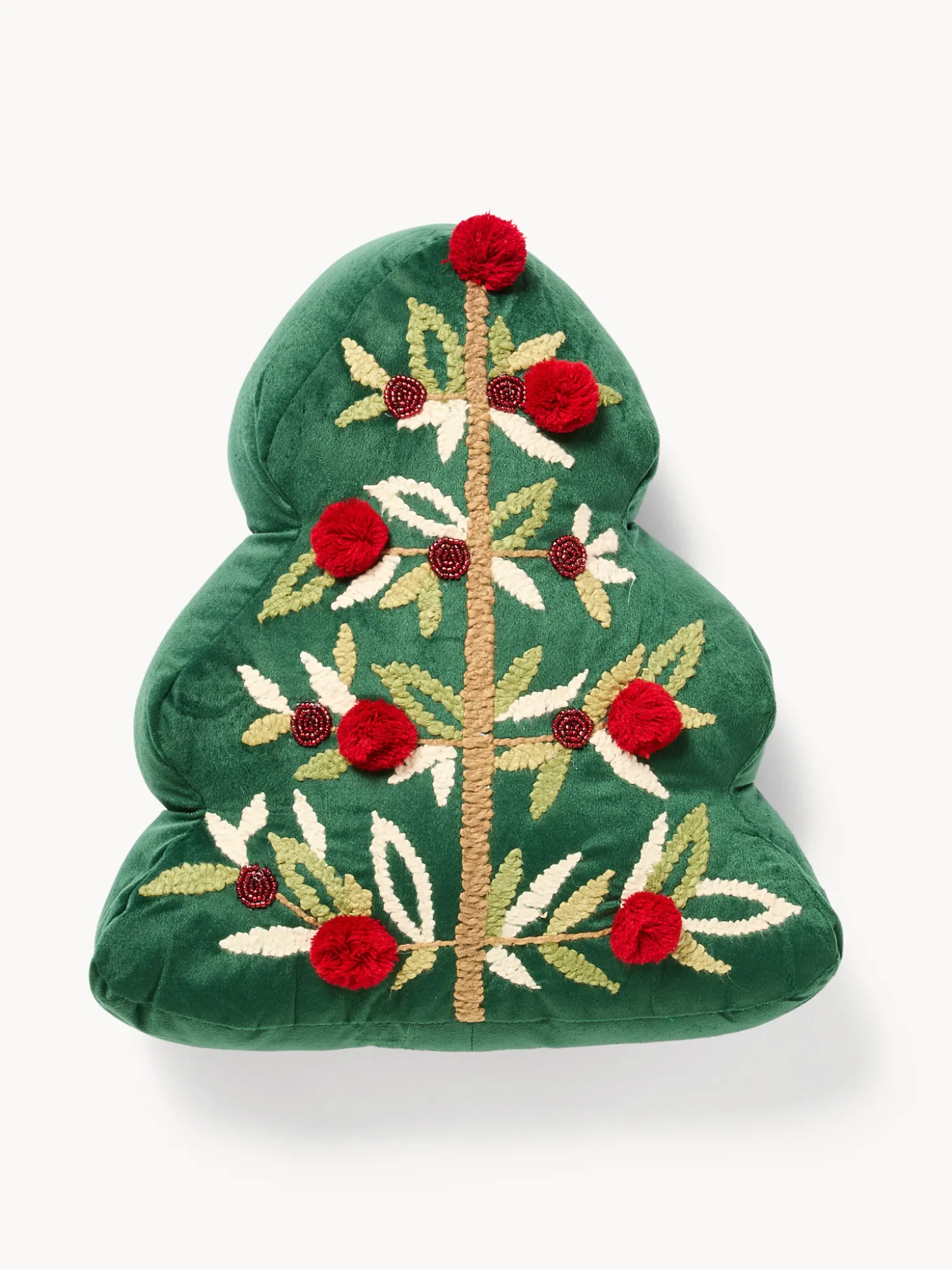Cuscino albero di Natale ricamato