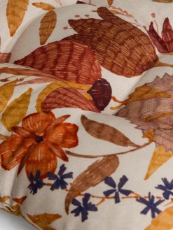 Cuscino da sedia con lacci in panama di puro cotone stampa foliage