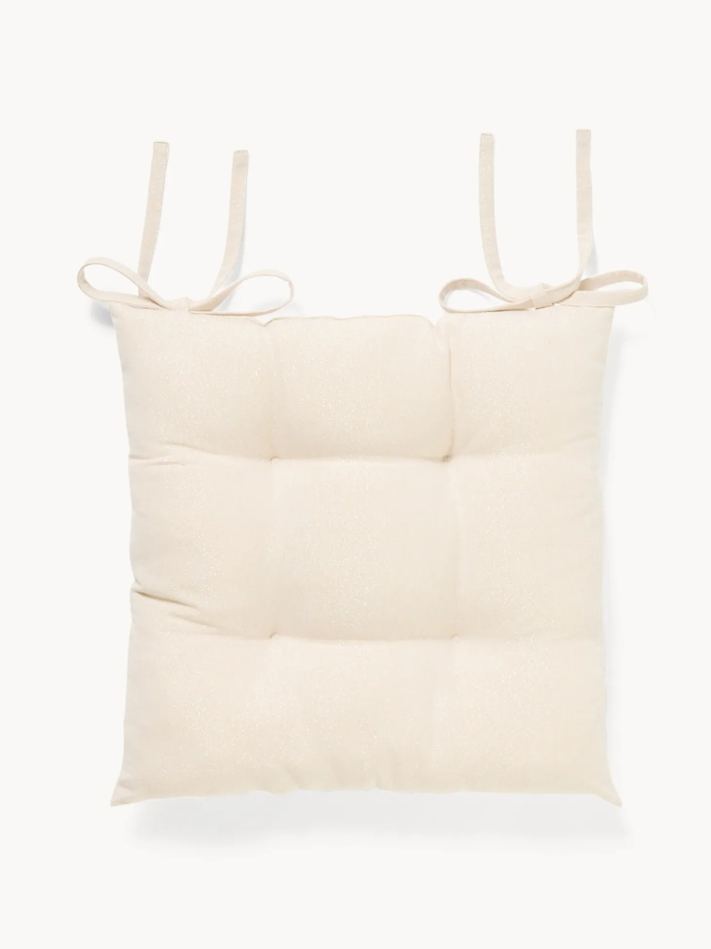 Cuscino da sedia con lacci in cotone e lurex