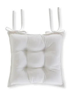 Cuscino da sedia twill di cotone con ricamo