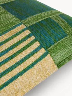 Cuscino 45x45 cm in cotone con ricamo geometrico