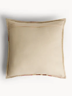 Cuscino 45x45 cm in cotone con ricamo geometrico