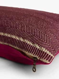 Cuscino 35x55 cm in mohair righe zigzag