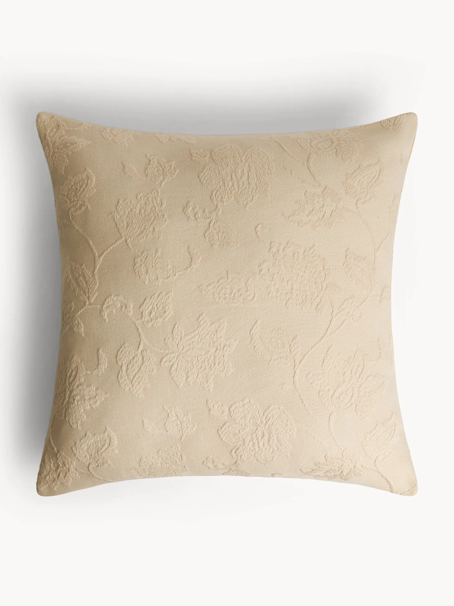 Cuscino 50x50 cm in puro cotone jacquard con motivo floreale