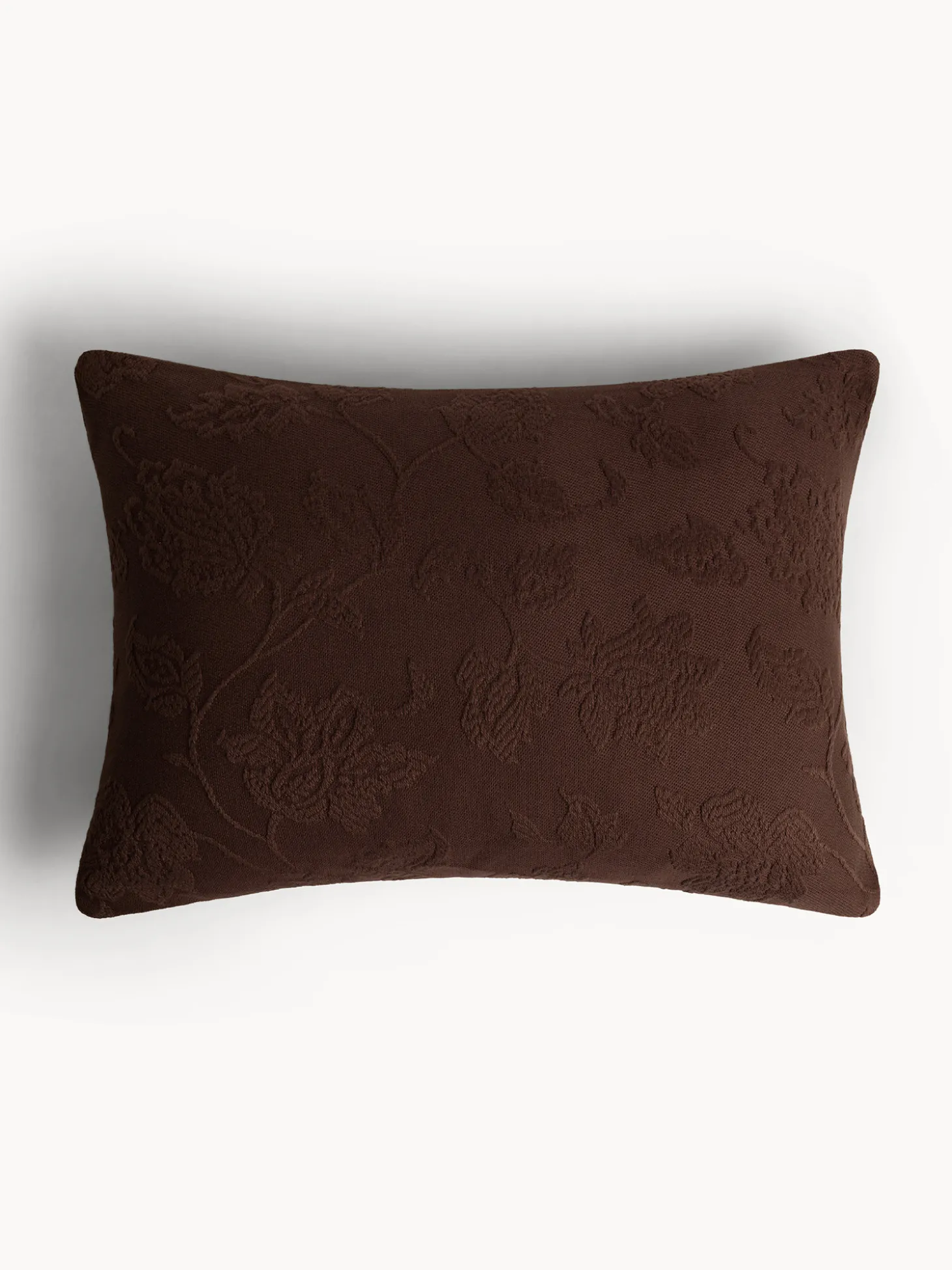 Cuscino 35x50 cm in puro cotone jacquard con motivo floreale
