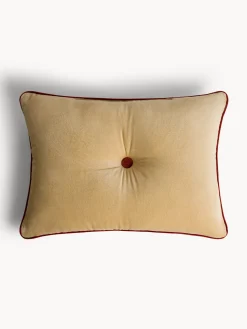 Cuscino 35x50 cm in velluto con piping a contrasto