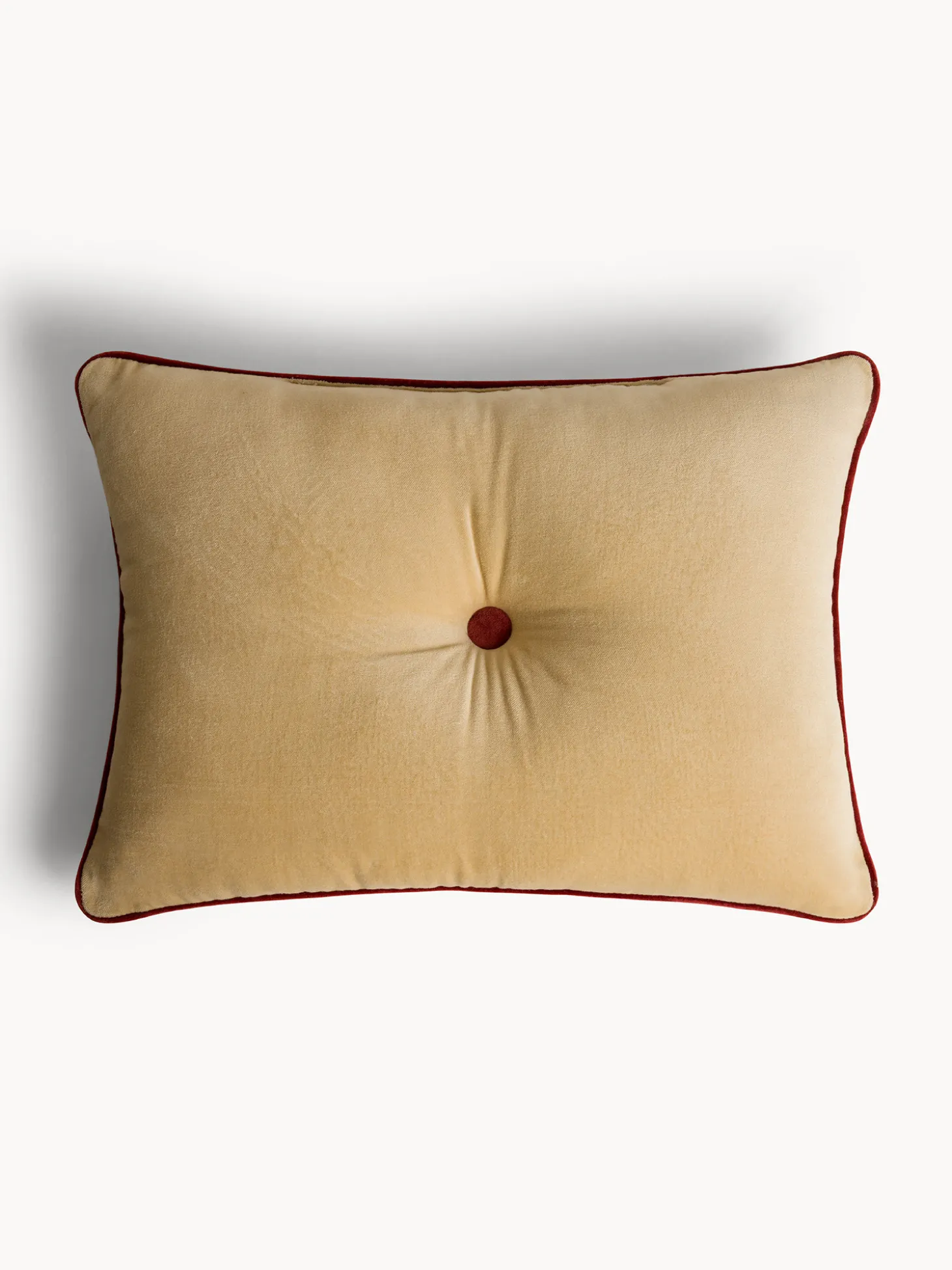 Cuscino 35x50 cm in velluto con piping a contrasto