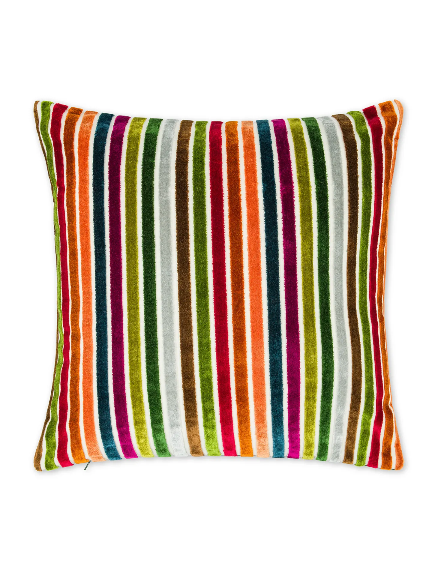 Cuscino 43x43 cm in velluto jacquard a righe