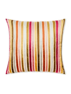 Cuscino 43x43 cm in velluto jacquard a righe