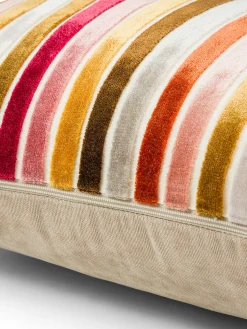 Cuscino 43x43 cm in velluto jacquard a righe