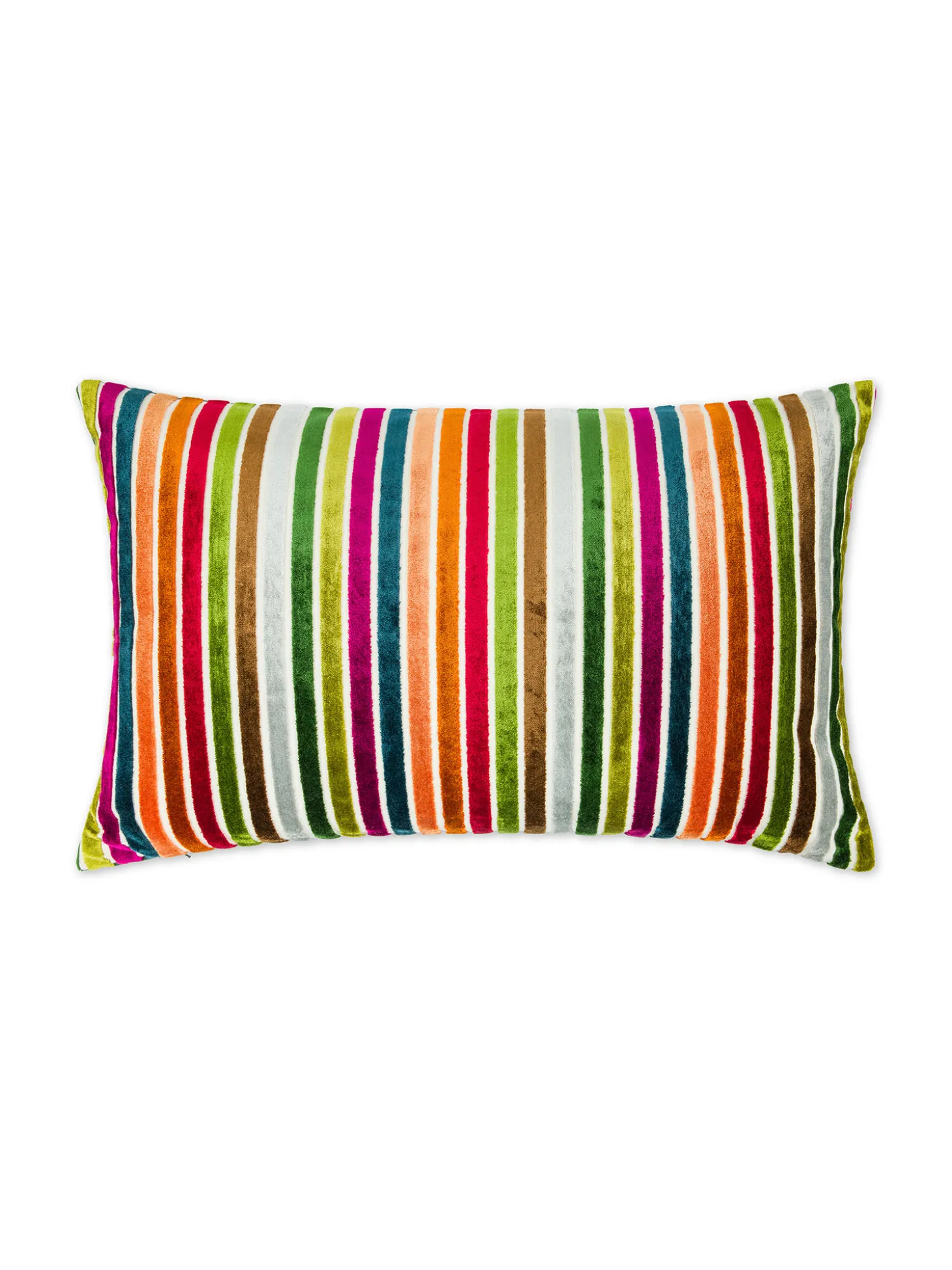 Cuscino 35x55 cm in velluto jacquard a righe