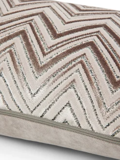 Cuscino 35x55 cm in velluto jacquard motivo geometrico